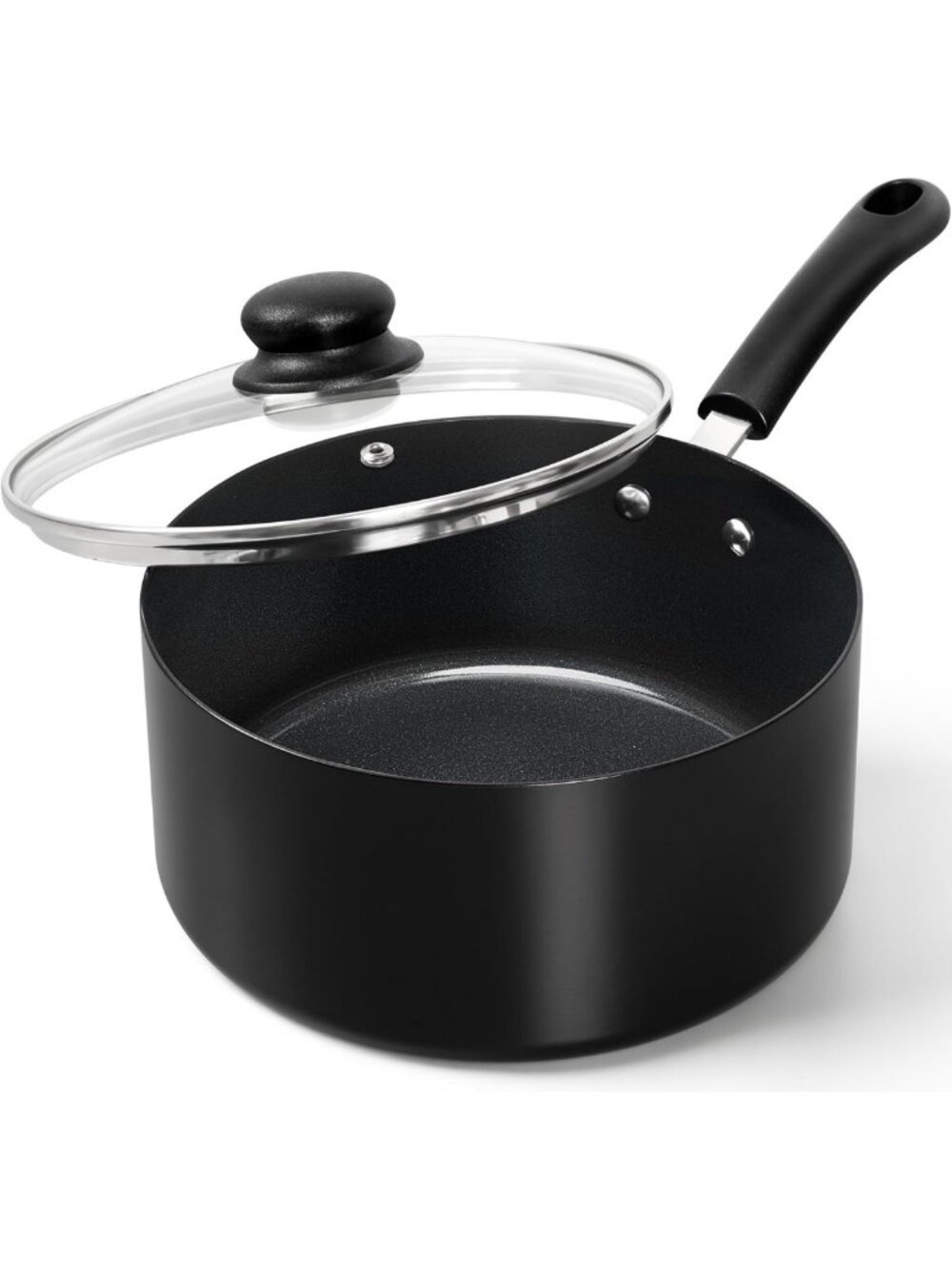 Nonstick Ceramic Saucepan with Lid, Easy Clean 4QT Cooking Pot, Multi-Purpose